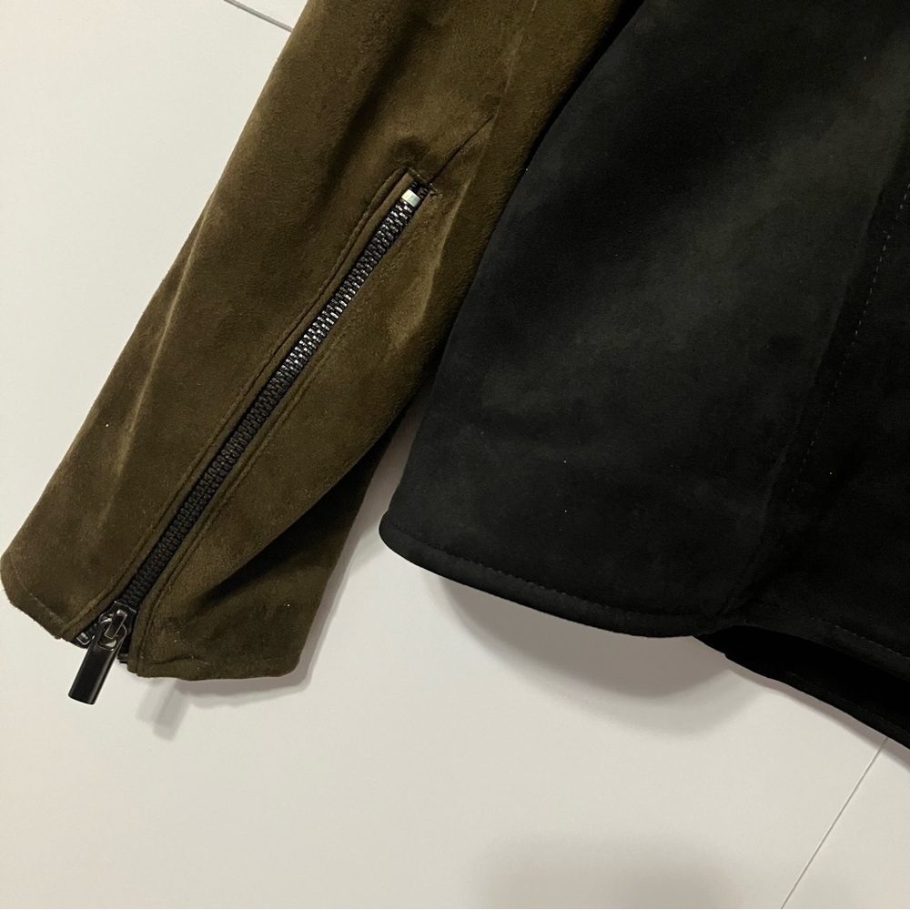 Kut from the Kloth Black and Brown Zip Polyester Suede Woman’s M Stylish Jacket - Picture 12 of 12